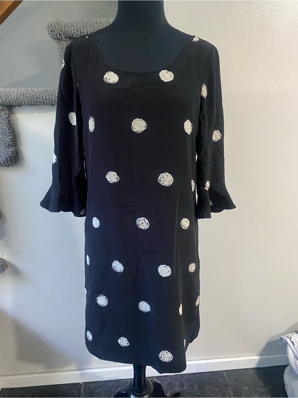 Kate SpadeBlack Dress with White Polka Dot Accents